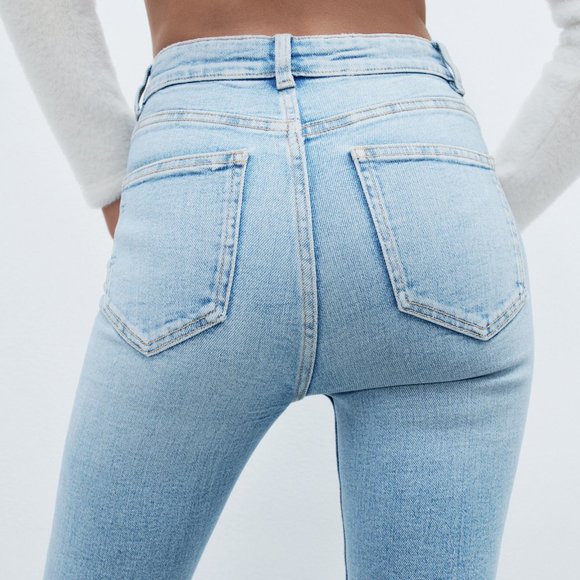 NWT Zara SKINNY VINTAGE JEANS LIGHT BLUE - Picture 8 of 11